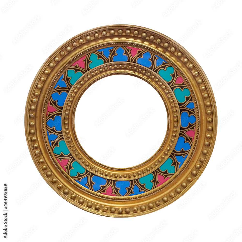 Porcelain gothic round decorative element isolated on white background Porcelain gothic round decorative element isolated on white background