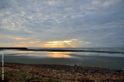 The seaside scenery and humanities are in Baishatun, Taiwan.