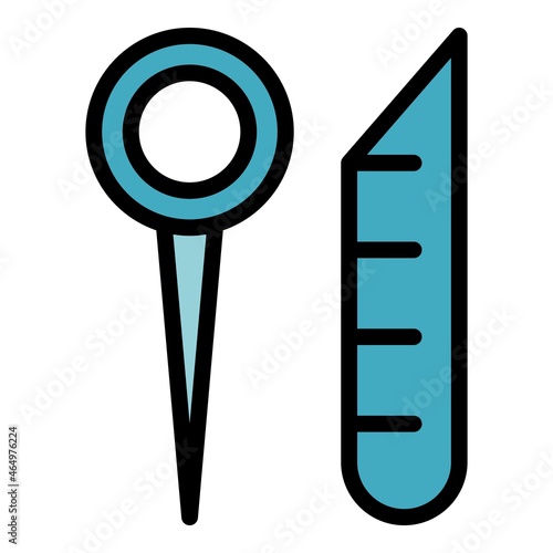 Shoe repair tools icon. Outline shoe repair tools vector icon color flat isolated