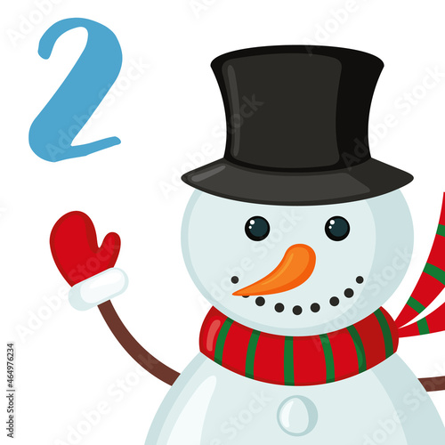 Christmas Advent calendar template in flat style.