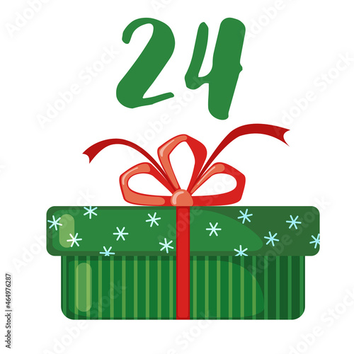 Christmas Advent calendar template in flat style.