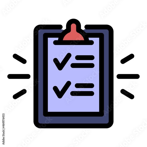 Summary icon. Outline summary vector icon color flat isolated