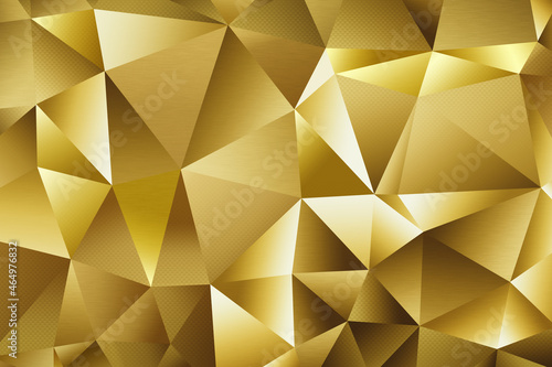 金色　ポリゴン　幾何学模様　背景　IT　近未来　