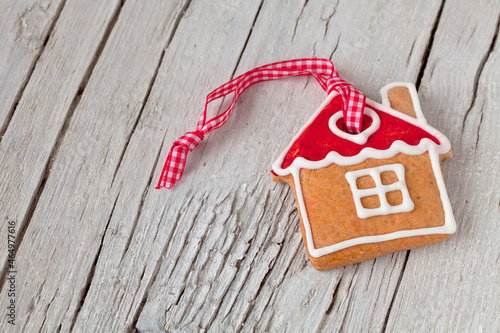 Scandinavian Style Gingerbread Ornaments On Wood