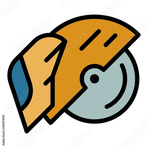 Circular saw tool icon. Outline circular saw tool vector icon color flat isolated