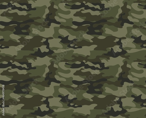  Camouflage texture trendy khaki background, classic army pattern, woodland camouflage for hunting. Disguise. Ornament.