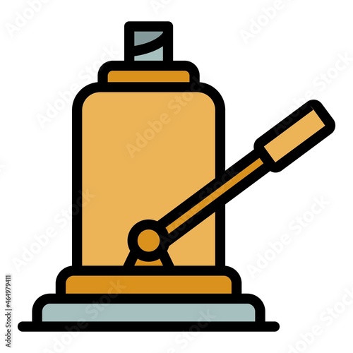 Hydraulic hand jack screw icon. Outline hydraulic hand jack screw vector icon color flat isolated