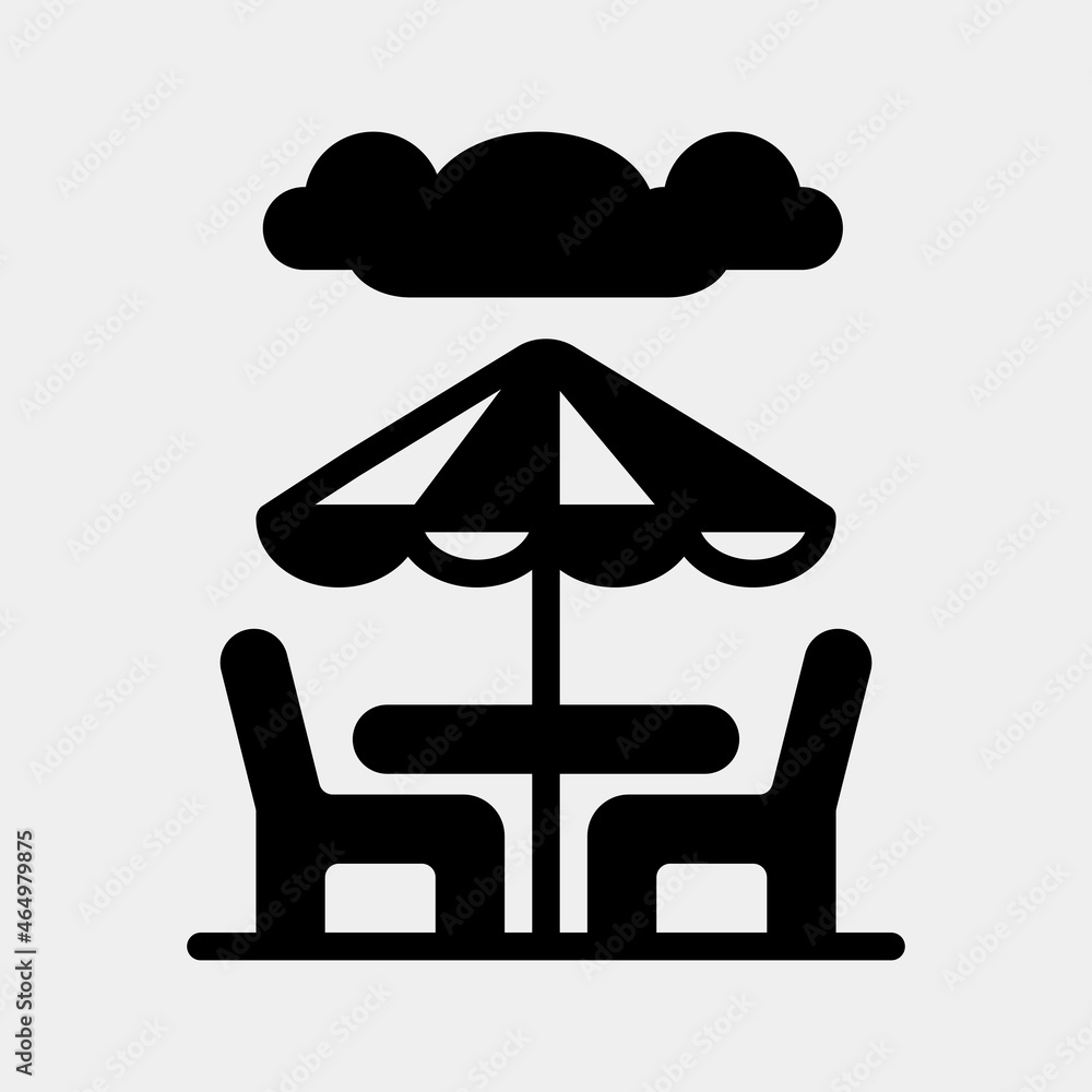 Beach chair icon vector illustration in solid style about summer, use for website mobile app presentation Beach chair icon vector illustration in solid style about summer, use for website mobile app presentation