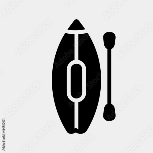 Canoe icon vector illustration in solid style about summer, use for website mobile app presentation