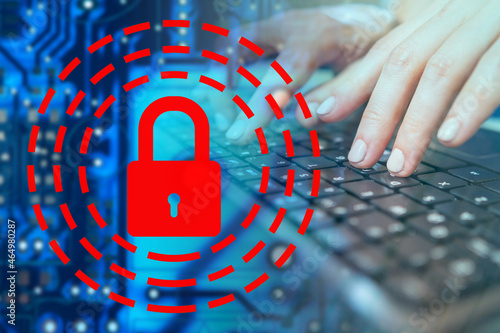 Cybersecurity sphere. Cyber...