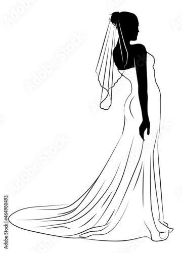 Bride Bridal Wedding Dress Silhouette Woman Design photo