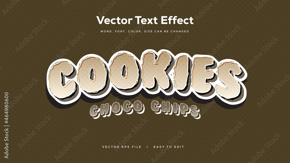 3D cookies editable text style effect template 3D cookies editable text style effect template