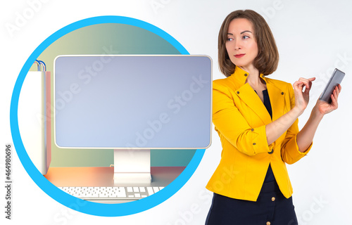 businesswoman is working. W...