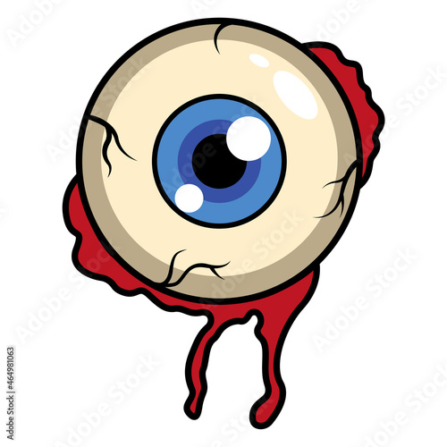 Bloody zombie eye illustration for Halloween holiday