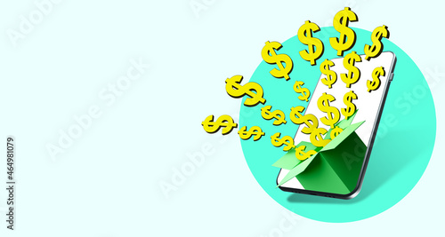 Money box. Box with dollar ...