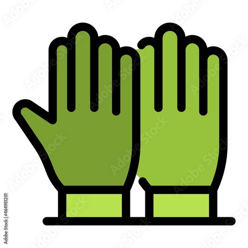 Tiler gloves icon. Outline tiler gloves vector icon color flat isolated