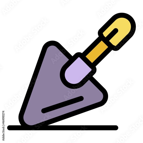 Tiler trowel icon. Outline tiler trowel vector icon color flat isolated