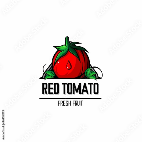 red tomato logo illustration vector