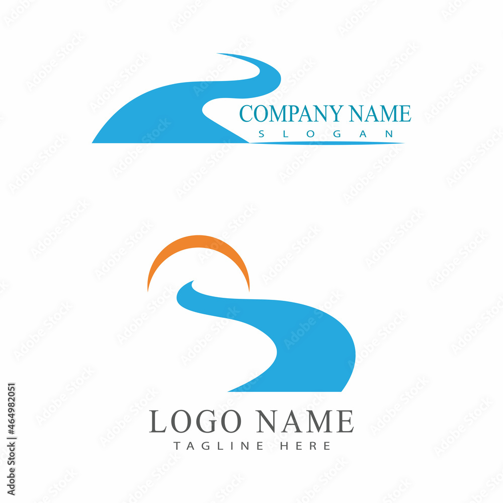 Obraz premium River vector icon illustration logo design