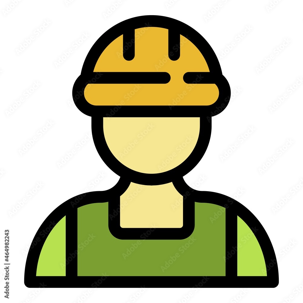 Contractor man icon. Outline contractor man vector icon color flat isolated Contractor man icon. Outline contractor man vector icon color flat isolated