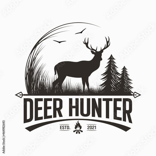 illustration of a black and white deer