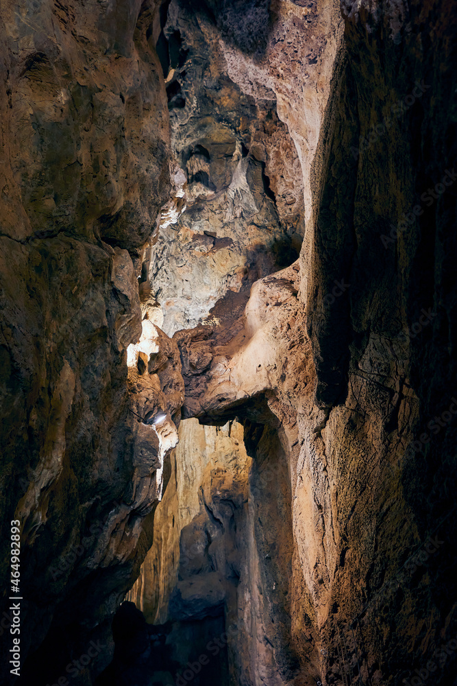 Rock formations inside a cave