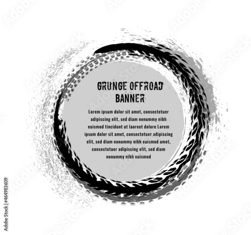 Grunge off-road post and quality stamp. Automotive element