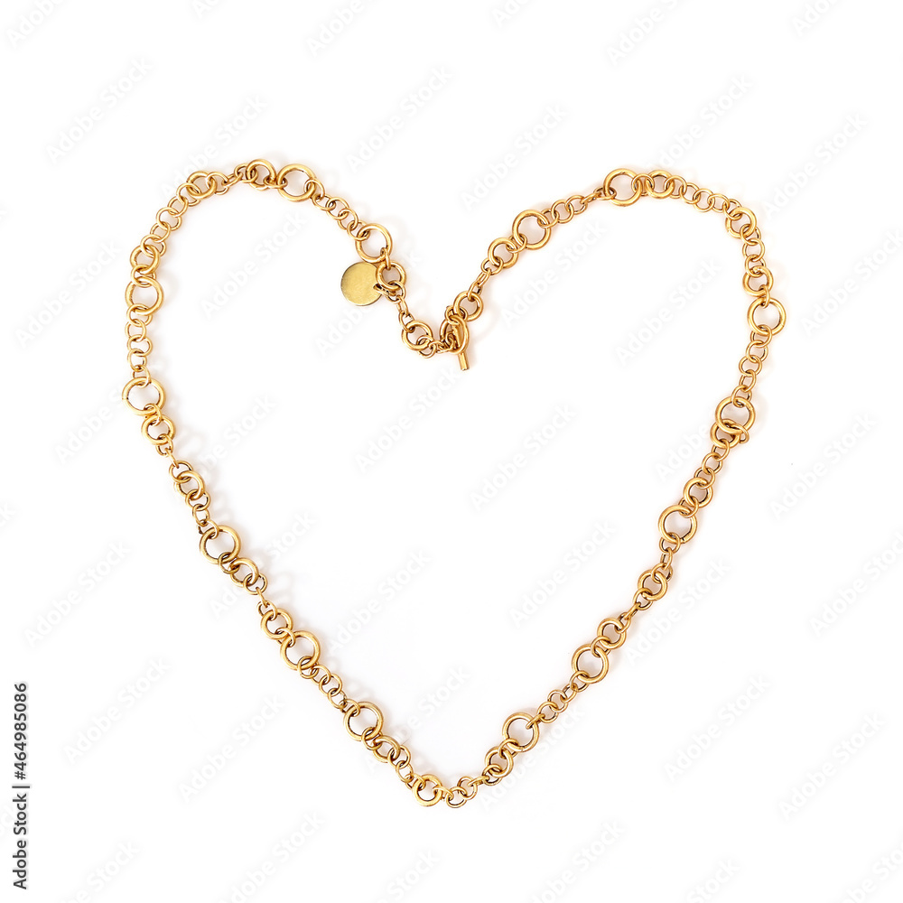Golden necklace isolated on a white background Golden necklace isolated on a white background