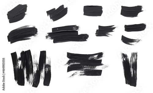 Black Paint Strokes Isolated On White Background
