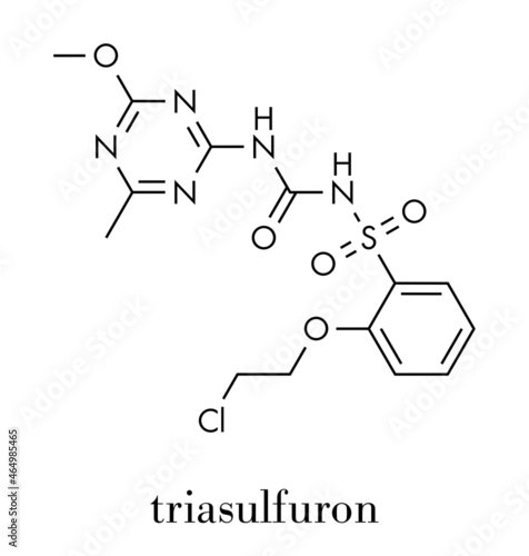 Triasulfuron herbicide molecule. Skeletal formula.