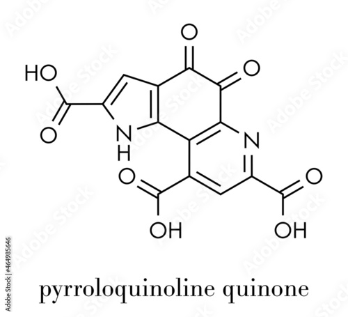 Pyrroloquinoline quinone (PQQ) redox cofactor molecule. Skeletal formula.