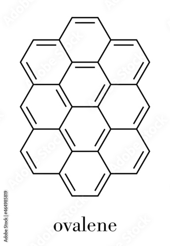 Ovalene polycyclic aromatic hydrocarbon molecule. Skeletal formula.