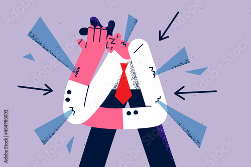 Stress, exhaustion and overwork concept.