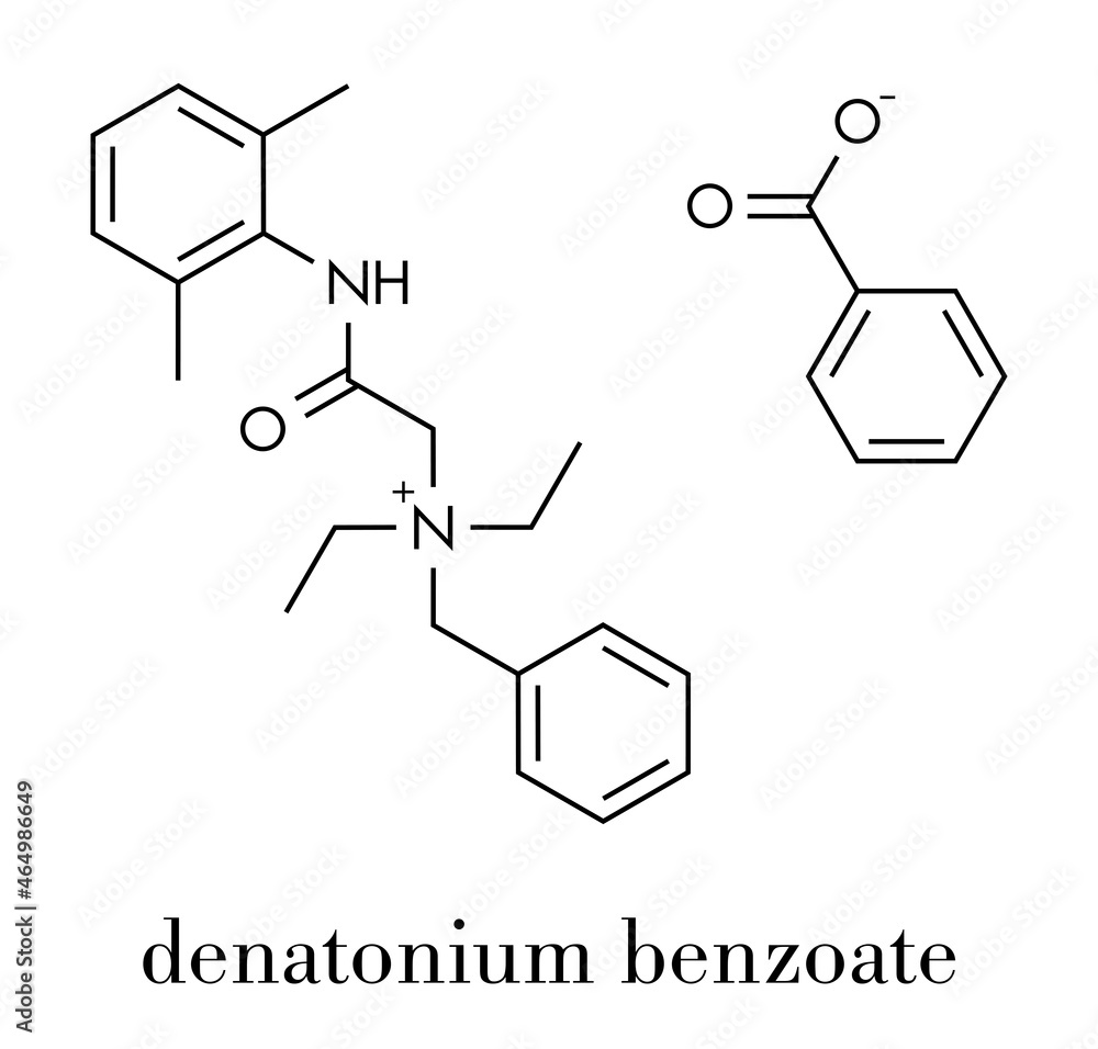 Denatonium benzoate bittering agent. Skeletal formula.