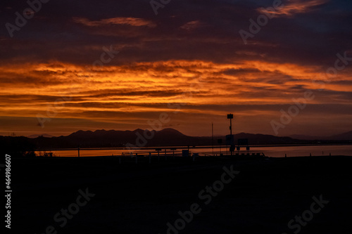 Dramatic vibrant sunset scenery in Lake Elsinore, California © CheriAlguire