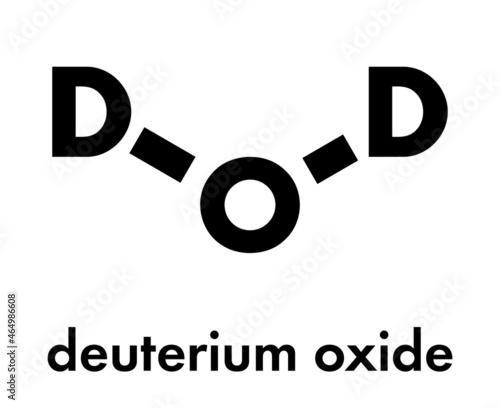 Deuterium oxide (heavy water) molecule. Skeletal formula.