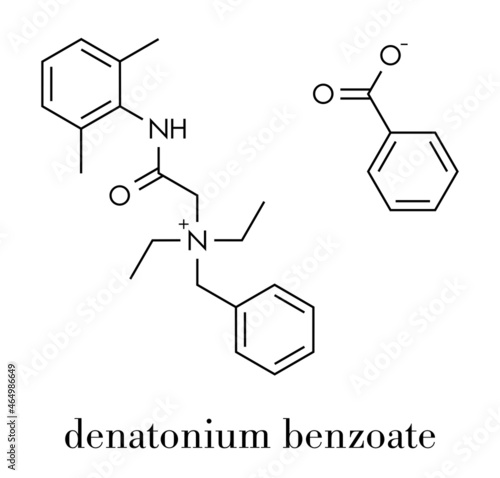 Denatonium benzoate bittering agent. Skeletal formula. photo