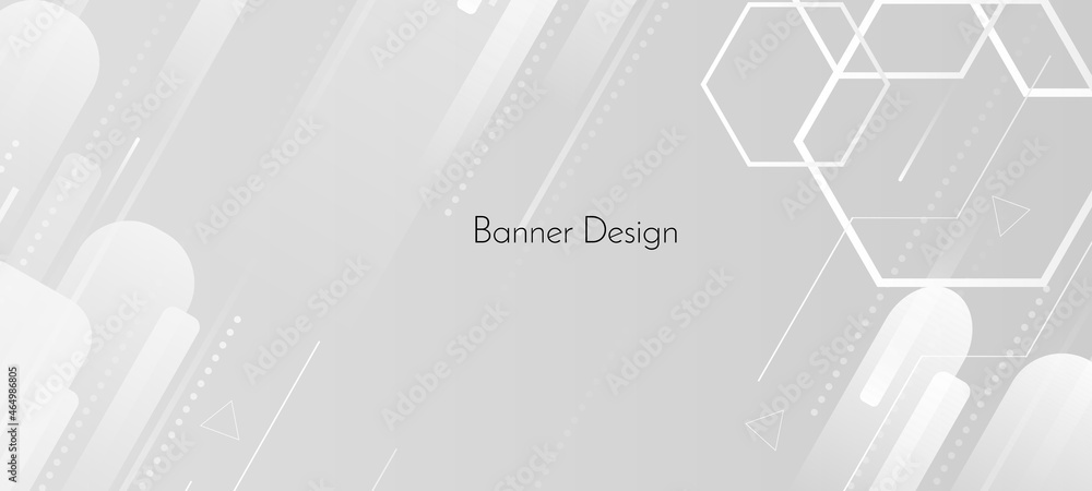 Fototapeta premium Abstract grey and white geometric stylish modern banner background design