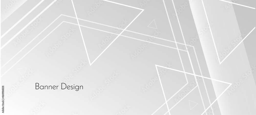 Abstract grey and white geometric stylish modern banner background design