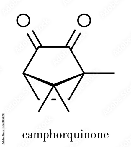 Camphorquinone visible-light photoinitiator molecule. Skeletal formula.