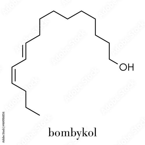 Bombykol insect pheromone molecule. Skeletal formula.