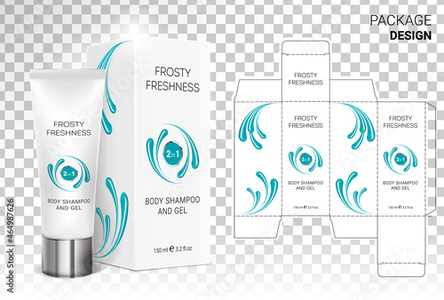 Box design, die-stamping. Vector template