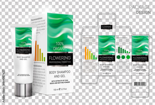 Box design, die-stamping. Vector template