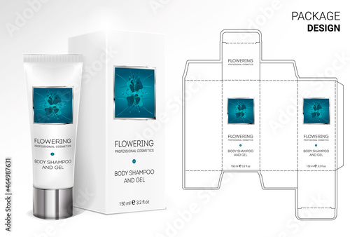 Box design, die-stamping. Vector template