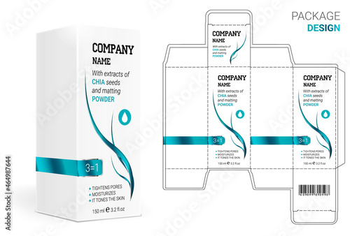 Box design, die-stamping. Vector template