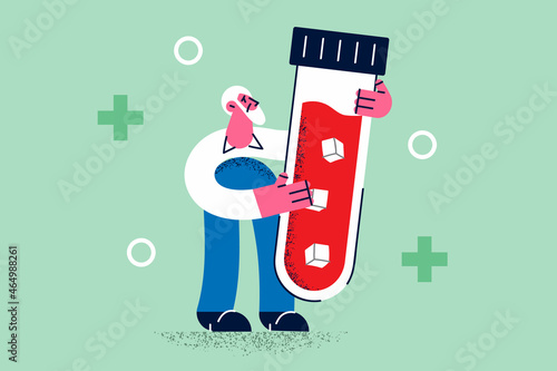 Examining blood and healthcare concept.