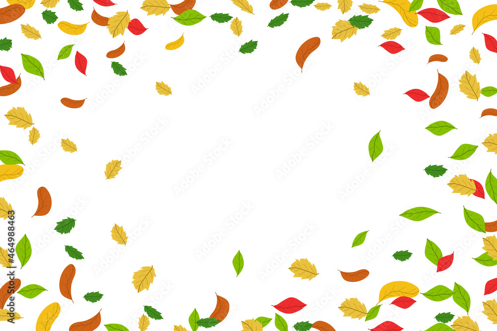 colorful leaves falling on a white background colorful leaves falling on a white background