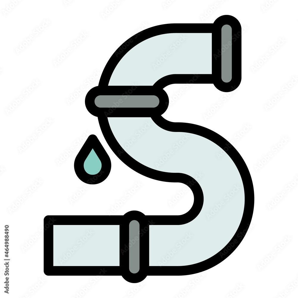 Home repair pipe icon. Outline home repair pipe vector icon color flat isolated Home repair pipe icon. Outline home repair pipe vector icon color flat isolated