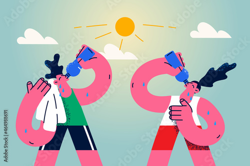 Active lifestyle and drinking water concept