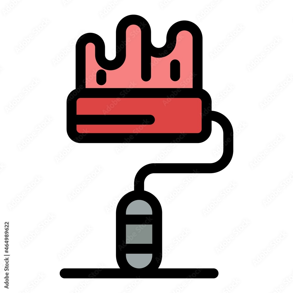 Paint roller icon. Outline paint roller vector icon color flat isolated Paint roller icon. Outline paint roller vector icon color flat isolated